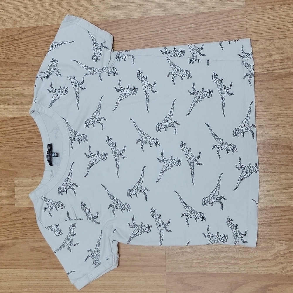 Love Peace &Lazy days T-rex Dino crop top size small